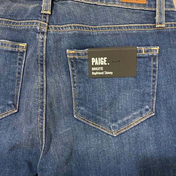 Paige Brigette Boyfriend Skinny Jeans Emmett Destructed Distressed Blue NEW 25 - Picture 8 of 9